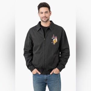US Polo Assn Lined Jacket Black BIG PONY Men’s Size XXL Full Zipper Pock…